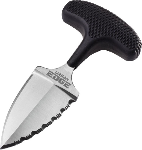 Trykdaggert Cold Steel Urban Edge 50/50 skær, 6,4 cm, sort, Kray-Ex, Secure-Ex skede