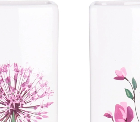 Kvalitets hvid keramik med blomstermotiv