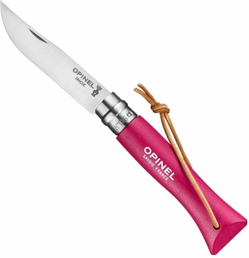 Opinel N°06 Trekking Raspberry lommekniv, lyserød bøg