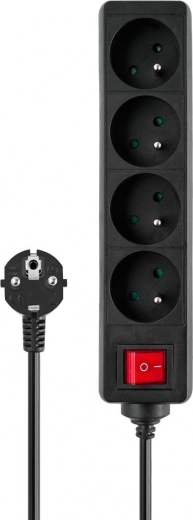 Strømskinne 4 stik, 3 m, LZ-14