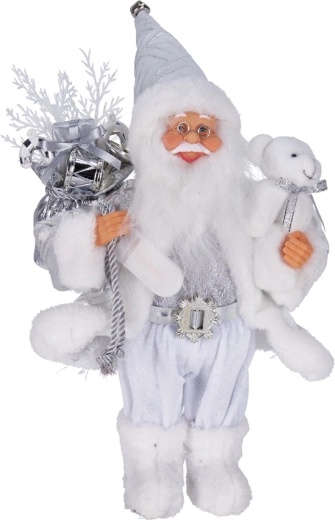 Stående julemandsdekoration med LED-belysning, gylden, 30 cm