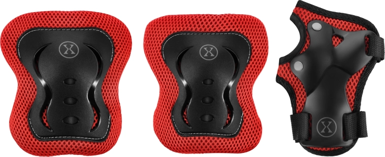 Sæt med beskyttelsesudstyr til rulleskøjter og cykel NILS Extreme H320 – rød – XL