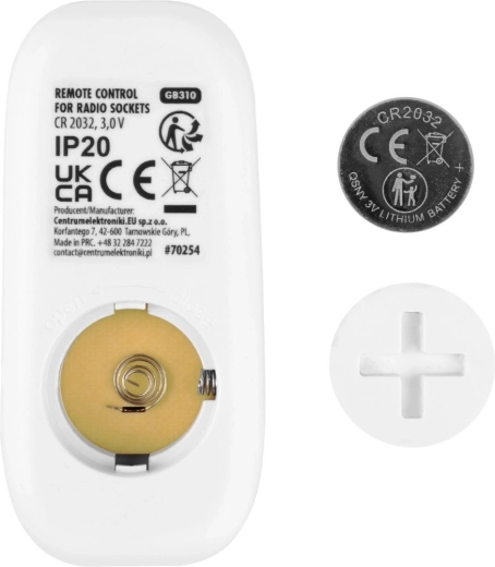 Fjernbetjening med CR2032-batteri