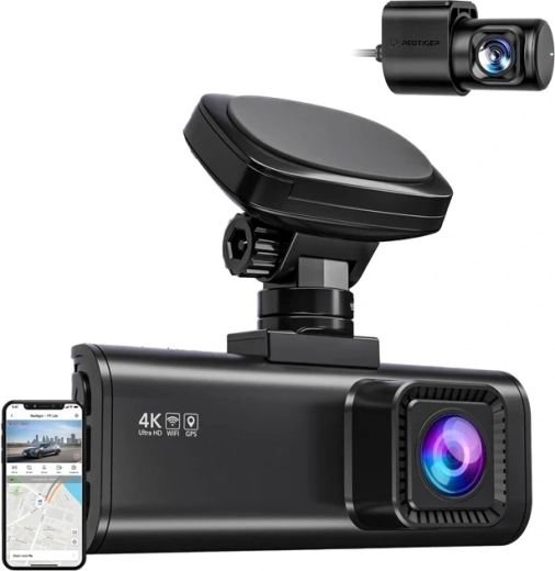 Dashcam REDTIGER F7N Pro 4K UHD med bakkamera