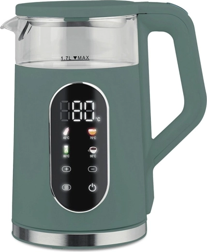 Elkedel med temperaturstyring 1,7 l 2200 W grøn