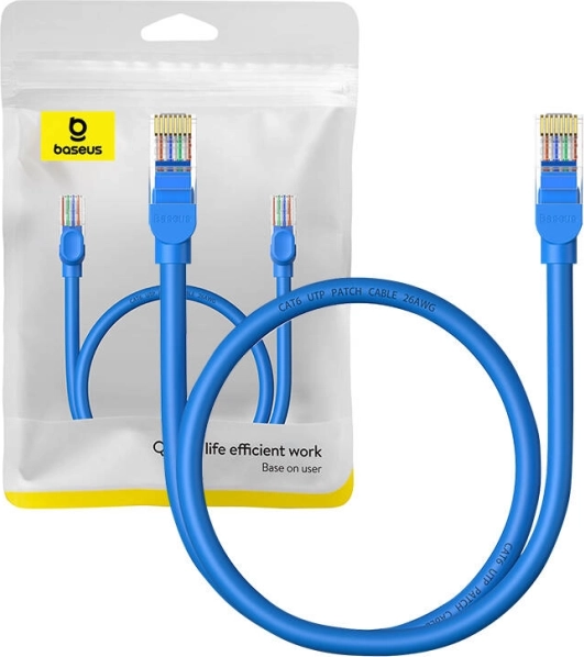 Rundt Ethernet-kabel BASEUS RJ45 Cat6 0,5 m blå