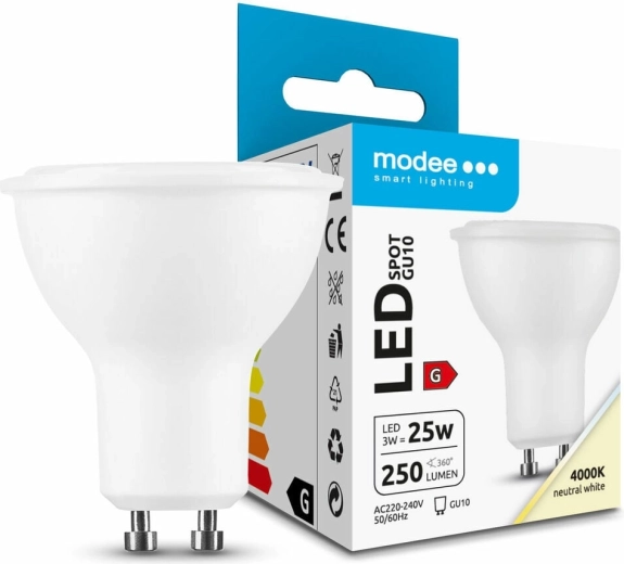 Modee LED-spotpære GU10 3 W neutral hvid