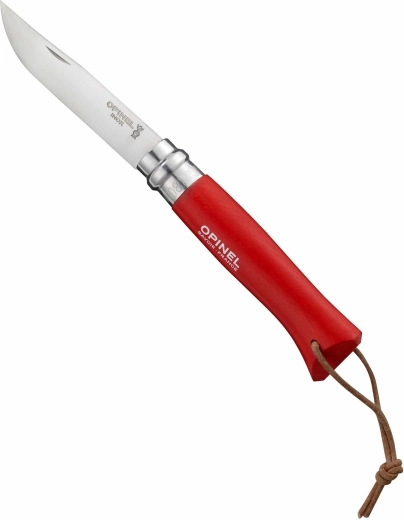 Opinel N°08 Trekking Red lommekniv 8,5 cm, rød bøg