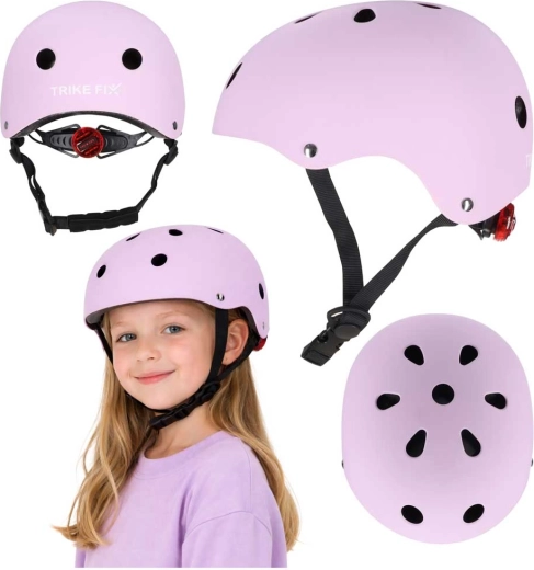 Cykelhjelm til børn med LED TRIKE FIX, størrelse M (55–58 cm), lilla