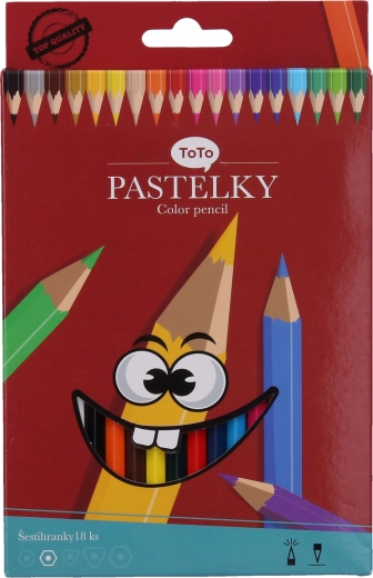 Sekskantede farveblyanter 18 stk