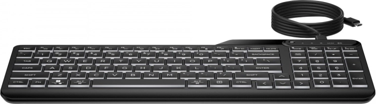 HP 400 baggrundsbelyst tastatur med kabel, sort