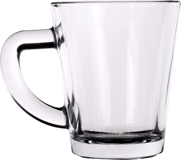 Holdbart klart glas med behageligt hank