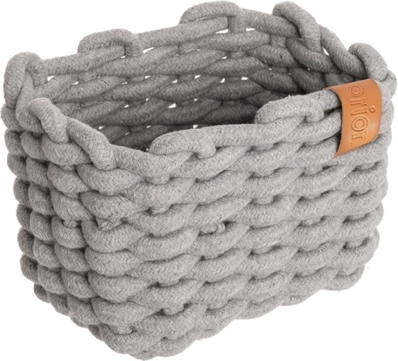 Skandi opbevaringskurv i bomuld, grå, 19,5 × 14 × 14 cm