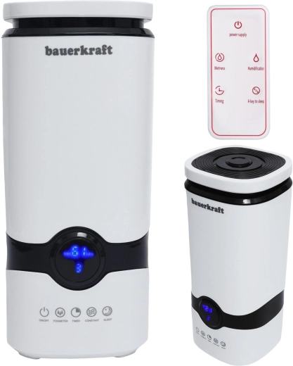 Bauerkraft ultralydsluftfugter med afkalkningsfilter, timer og fjernbetjening
