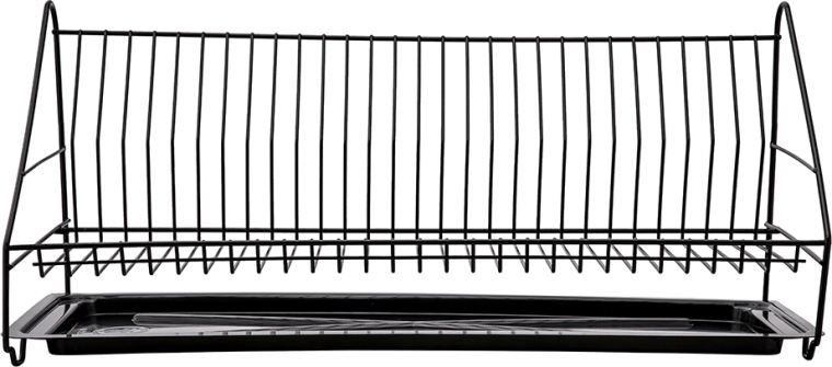 Afdrypningsstativ til opvask 60 cm med drypbakke, sort