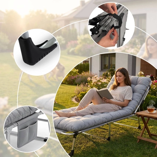 Tykt polstring og nakkepude til heldagskomfort