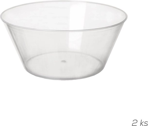Gennemsigtig plastikskål 750 ml - 2 stk.