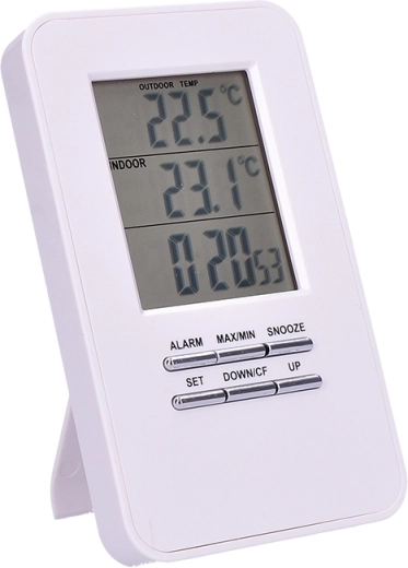 Indendørs og udendørs temperatur på samme display
