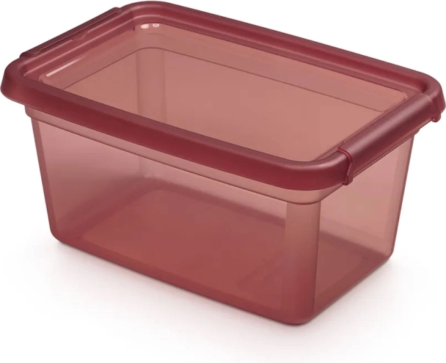 Basestore opbevaringsboks med låg og klips 4,5 l rhubarb