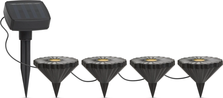 Solcelled-lamper til nedstikning i form af blomster med RGB
