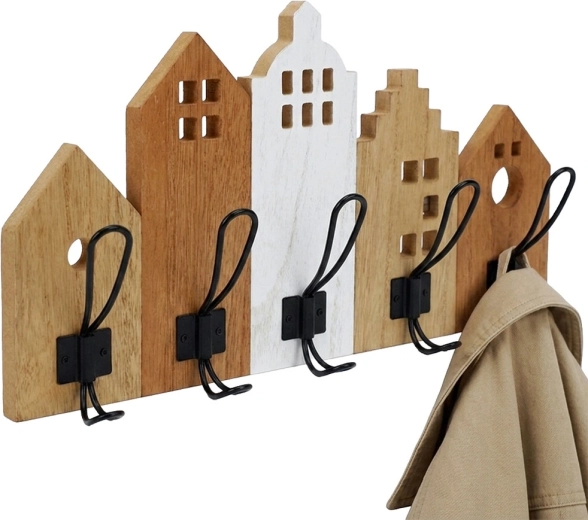 Vægophæng med husmotiv Home Styling Collection 48 × 8 × 26 cm - 1 stk.