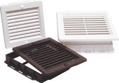Ventilationsrist med net 300 × 300 mm hvid