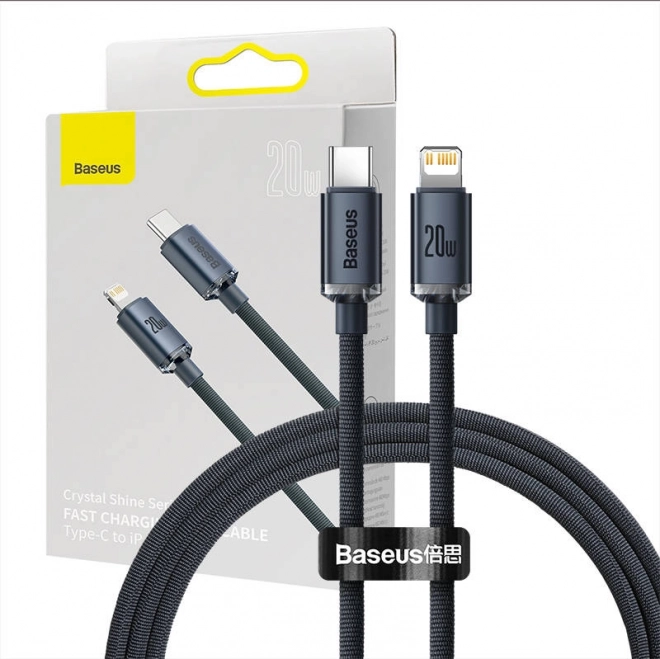 Baseus Crystal kabel USB-C til Lightning 20W PD - sort