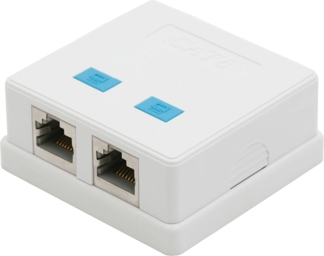 Dobbelt vægmonteret RJ45 Cat.5 FTP-netværksstik