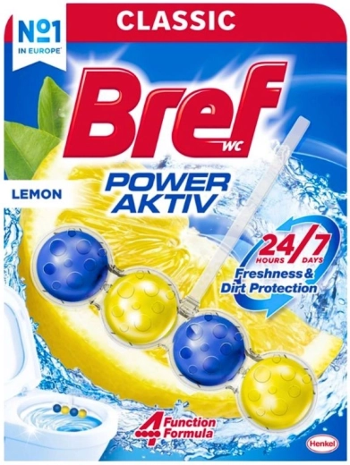 Bref Power Aktiv WC-opfrisker Lemon 50 g