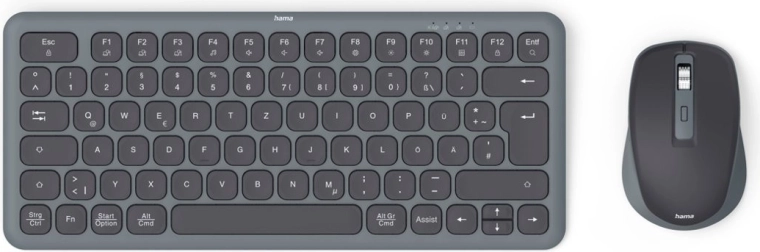 Trådløs tastatur og mus sæt Hama WKM-500 sort-grå