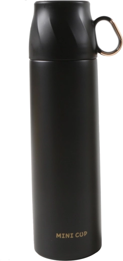 Altom Design termokande med låg i kopform 500 ml sort med gulddetaljer