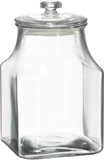 Firkantet glasbeholder med låg 3,3 l
