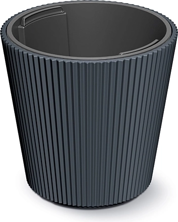 Urtepotte Milly med inderindsats, diameter 17,6 cm, antracit