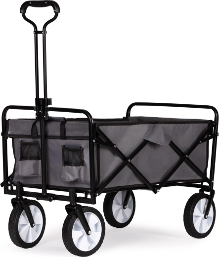 Sammenklappelig stor have- og strandtransportvogn grå - 1 stk.