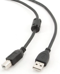 USB 2.0-kabel A–B 4,5 m med ferritkerne, forgyldte kontakter