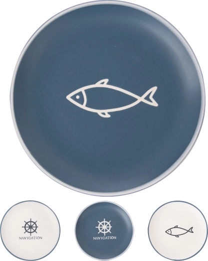 Keramisk flad tallerken Sea 26,5 cm – mix af motiver
