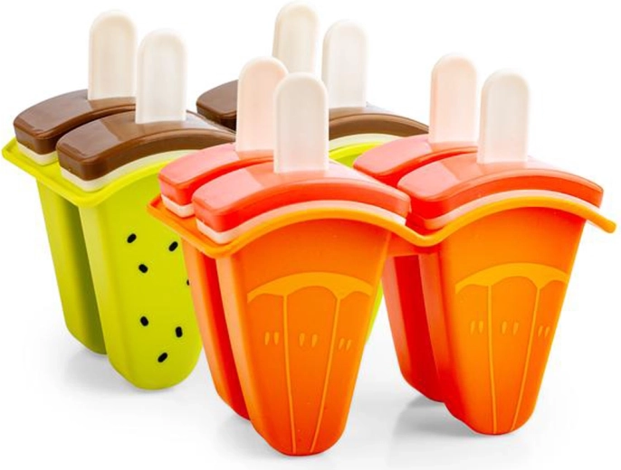 Plastisk isform – pomelo/kiwi, sæt med 4 stk.