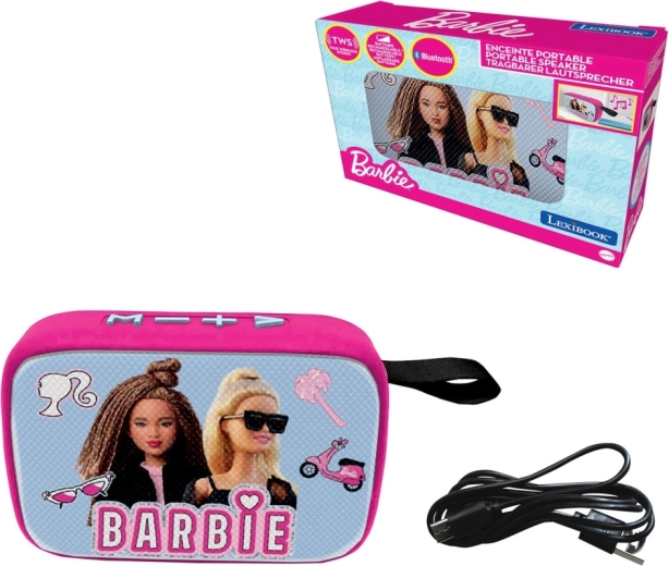 Bærbar Bluetooth-højttaler LEXIBOOK Barbie med stofoverflade