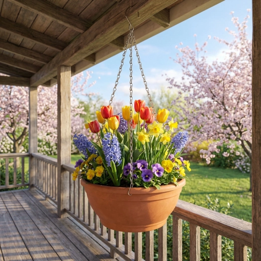 Sort ophængningskæde i metal til blomsterkrukke, 50 cm