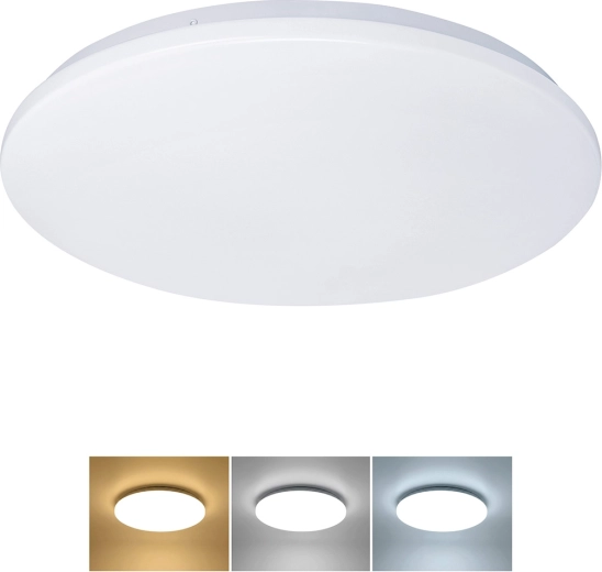 Solight LED-loftlampe Plain 24 W 1920 lm 3CCT IP44, rund, 38 cm