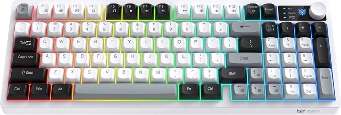 Onikuma MT902 trådløst gaming-tastatur 2,4 GHz RGB sort/hvid