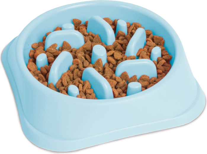 Blå slow feeder-skål til hunde