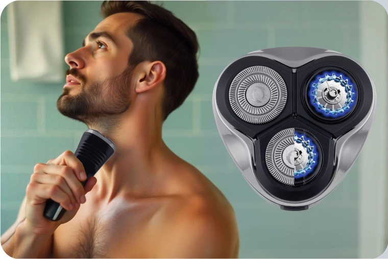 Glat roterende barbering uden at trække