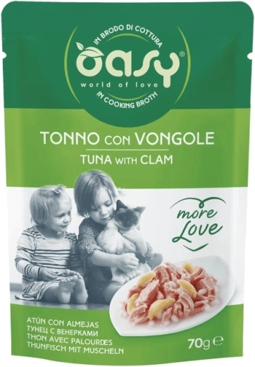 Oasy More Love portionspose til katte tun med muslinger 70 g