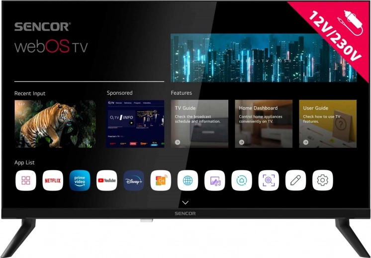 Smart TV Sencor med webOS og HD-skærm 24 tommer
