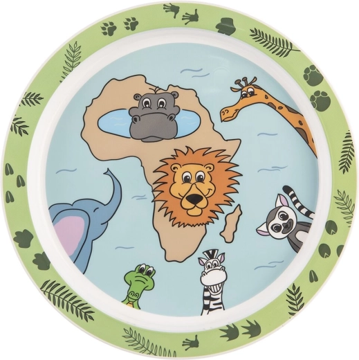 Børne flad plastik tallerken safari 21,5 cm