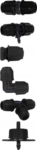 Komplet sæt af koblinger og dryppere