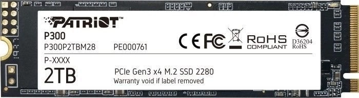 Intern SSD disk Patriot P300 2TB M.2 PCIe NVMe