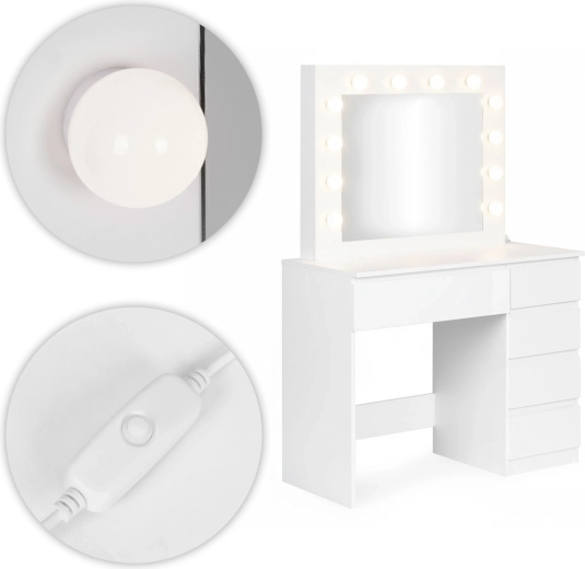Spejl med LED-belysning til perfekt makeup