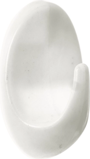 Hvid oval plastkrog i UH, stor